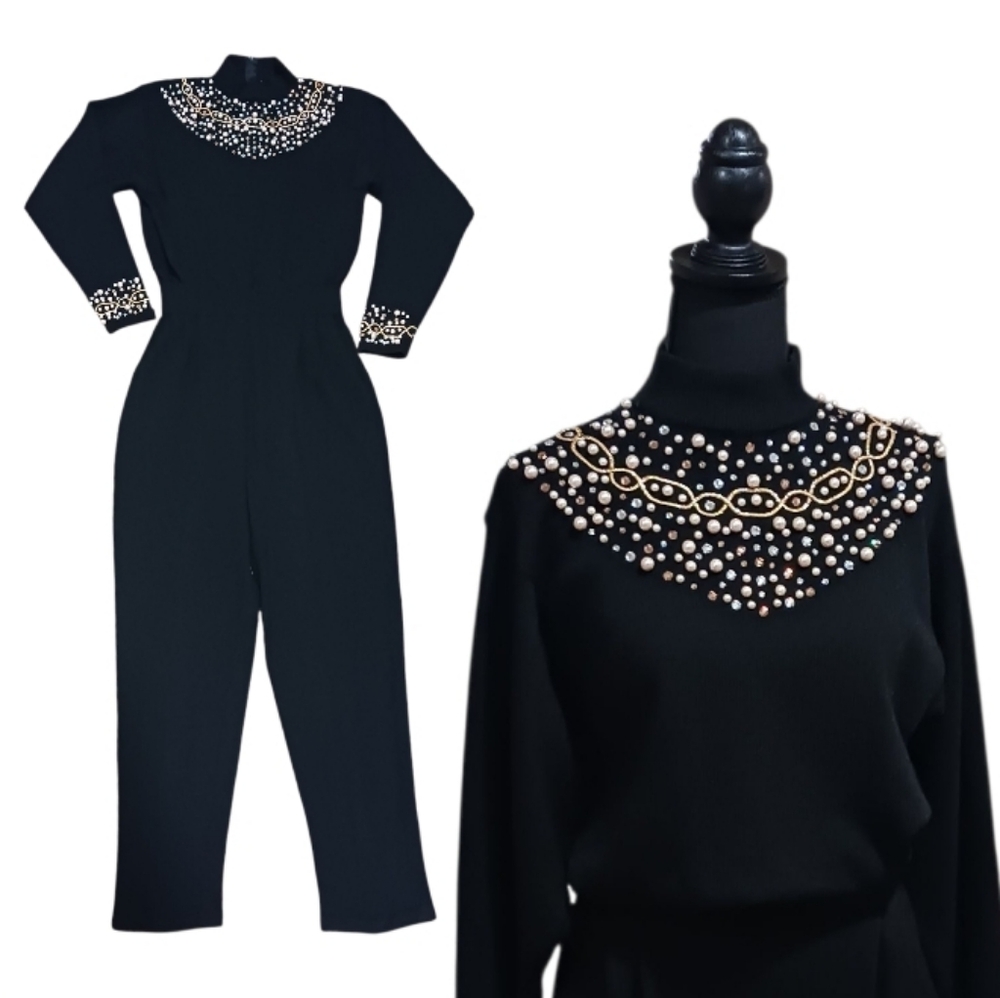VTG Antonella Preve Embellished Sweater Jumpsuit - Picture 2 of 14